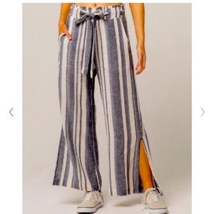 Indigo Rein Tie Waist Striped Pant